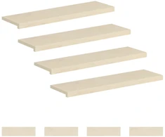Laiptų danga 8 vnt. 100 x 30 x 2 cm Balta Kietas ąžuolo medis