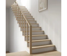 Laiptų danga 8 vnt. 120 x 25 x 2 cm Balta Kietas ąžuolo medis