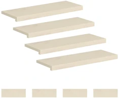 Laiptų danga 8 vnt. 80 x 25 x 2 cm Balta Kietas ąžuolo medis