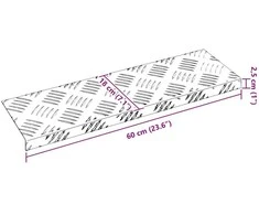Laiptų danga 15 vnt. 60 x 18 x 2,5 cm Sidabro Aliuminis