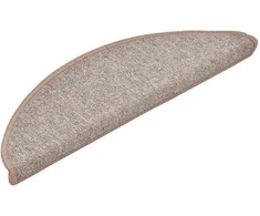 Laiptų kilimėliai, 20 vnt., 56x17x3 cm, šviesiai rudi, pusapvaliai