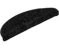 Laiptų kilimėliai, 20 vnt., juodi, 56x17x3 cm, pusapvaliai