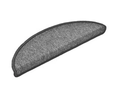 Laiptų kilimėliai, 20 vnt., 56x17x3 cm, tamsiai pilki, pusapvaliai