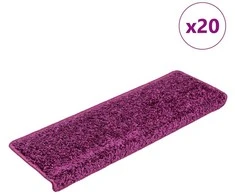 Laiptų kilimėliai, 20 vnt., 65x21x4 cm, violetiniai, stačiakampiai kraštai