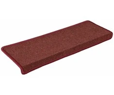 Laiptų kilimėliai, 30 vnt., 65x21x4 cm, bordo spalvos, stačiakampiai kraštai