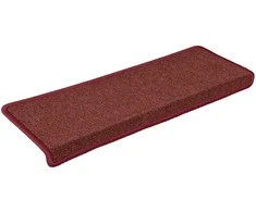 Laiptų kilimėliai, 30 vnt., 65x21x4 cm, bordo spalvos, stačiakampiai kraštai