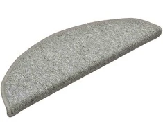 Laiptų kilimėliai, 30 vnt., 56x17x3 cm, šviesiai pilki, pusapvaliai