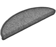 Laiptų kilimėliai, 30 vnt., 56x17x3 cm, tamsiai pilki, pusapvaliai