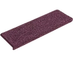 Laiptų kilimėliai, 30 vnt., 65x21x4 cm, tamsiai violetiniai, stačiakampiai kraštai