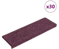 Laiptų kilimėliai, 30 vnt., 65x21x4 cm, tamsiai violetiniai, stačiakampiai kraštai