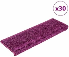 Laiptų kilimėliai, 30 vnt., 65x21x4 cm, violetiniai, stačiakampiai kraštai