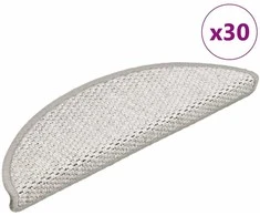 Laiptų kilimėliai Lipni Sisal-Look 30 vnt 56x17x3 cm Platina