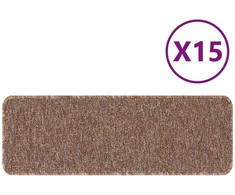 Slydimui atsparūs laiptų kilimėliai 15 pcs Ruda 60 x 25 cm PP