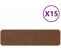 Slydimui atsparūs laiptų kilimėliai 15 pcs Geltona 75 x 20 cm