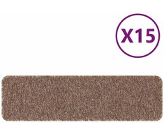 Slydimui atsparūs laiptų kilimėliai 15 pcs Ruda 75 x 20 cm PP