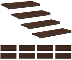Laiptų pakopos 12 vnt. 80 x 30 x 2 cm Tamsiai rudas