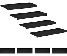 Laiptų pakopos 8 vnt. 80 x 25 x 2 cm Juoda Kietas bukas medis
