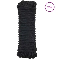 Laivo virvė 12 m 1.2 Juoda Poliesteris