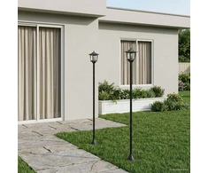 Lamp Post Set with LED Bulb 2 vnt. Juoda 16 x 16 x 156 cm