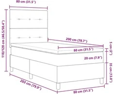 Kiemas lova su galvūgalio Tamsiai rudas 80 x 200 cm audinys