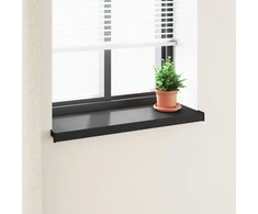 Langų palangė Juoda su medienos tekstūra 60 x 35 x 4,5 cm PVC