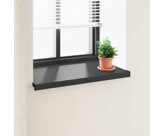 Langų palangė Juoda su medienos tekstūra 80 x 50 x 4,5 cm PVC