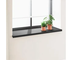 Langų palangė Juoda su medienos tekstūra 120 x 50 x 4,5 cm PVC