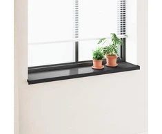 Langų palangė Juoda su medienos tekstūra 120 x 35 x 4,5 cm PVC