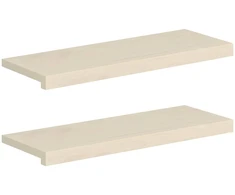 Langų palangės 2 vnt. Balta 70 x 25 x 2 cm Kietas ąžuolo medis