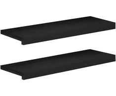 Langų palangės 2 vnt. Juoda 80x 25 x 2 cm Kietas bukas medis