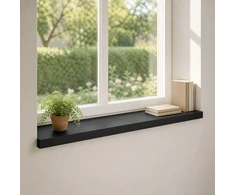 Langų palangės 2 vnt. Juoda 90 x 30 x 2 cm Kietas bukas medis