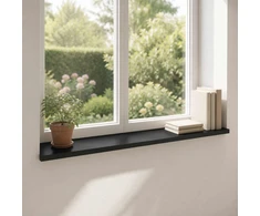 Langų palangės 2 vnt. Juoda 90 x 40 x 2 cm Kietas bukas medis