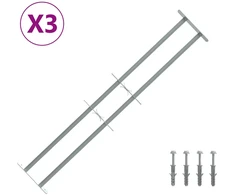 Langų saugos grotelės su 2 skersiniais 3 pcs 930-1740 mm
