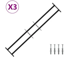 Langų saugos grotelės su 2 skersiniais 3 pcs 93-174 cm