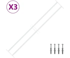 Langų saugos grotelės su 2 skersiniais 3 pcs 93-174 cm