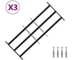 Langų saugos grotelės su 3 skersinėmis 3 pcs 63-114 cm