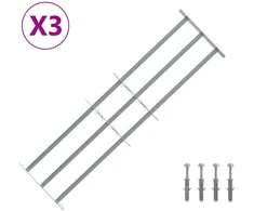 Langų saugos grotelės su 3 skersinėmis 3 pcs 930-1740 mm