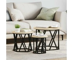 Nesting šoninis stalas 3 pcs Sonoma ąžuolas