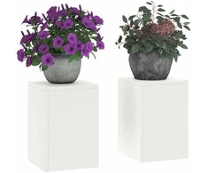 Augalų stovas 2 pcs Balta 24 x 24 x 35 cm Plienas