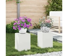 Augalų stovas 2 pcs Balta 24 x 24 x 35 cm Plienas