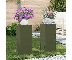 Augalų stovas 2 pcs Alyvuogių žalia 24 x 24 x 55 cm Plienas