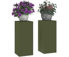 Augalų stovas 2 pcs Alyvuogių žalia 24 x 24 x 55 cm Plienas