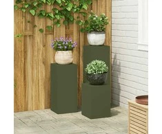 Augalų stovas 3 pcs Alyvuogių žalia Plienas