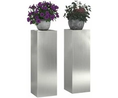 Augalų stovas 2 pcs Sidabro 24 x 24 x 75 cm
