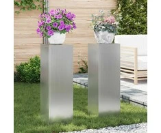 Augalų stovas 2 pcs Sidabro 24 x 24 x 75 cm