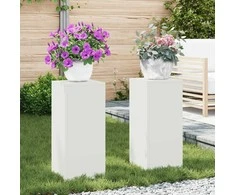 Augalų stovas 2 pcs Balta 24 x 24 x 55 cm Plienas
