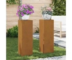 Augalų stovas 2 pcs Rūdijanti 24 x 24 x 75 cm