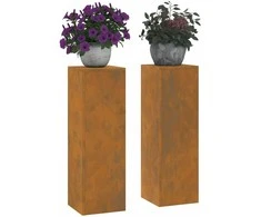 Augalų stovas 2 pcs Rūdijanti 24 x 24 x 75 cm
