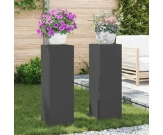 Augalų stovas 2 pcs Juoda 24 x 24 x 75 cm Plienas