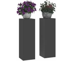 Augalų stovas 2 pcs Juoda 24 x 24 x 75 cm Plienas